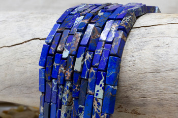 Impression Jasper Polished 4x13mm Cuboid - Blue Dyed