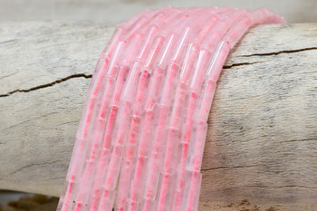 Rose Quartz Polished 4x13mm Tube