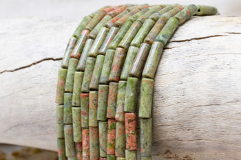 Unakite Polished 4x13mm Tube