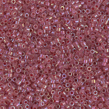 Delicas Size 11 Miyuki Seed Beads -- 1746 Opal AB / Claret Lined