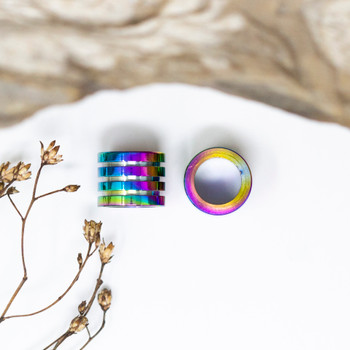 Rainbow Plated 10x8mm Four Groove Column