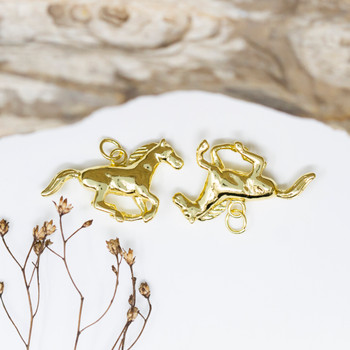 Gold Plated 16x19mm Horse Charm
