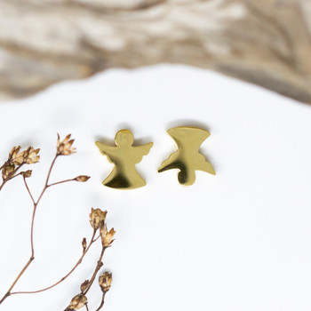 Gold Plated Stainless Steel 9x10mm Angel Bead