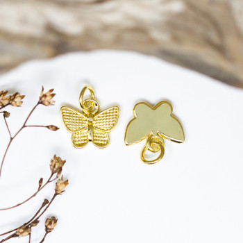 Gold Plated 9.5x11.5mm Small Butterfly Charm