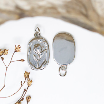 Silver Plated 18x11mm Tulip Flower Charm