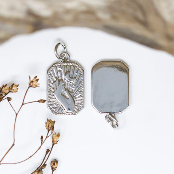 Silver Plated 18x11mm Tarot Hand Charm