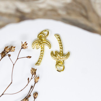 Gold Plated 9x16mm Coconut Tree Charm
