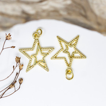 Gold Plated 22x19.5mm Penagram Charm
