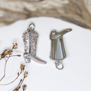 Silver Plated 20x14mm Cowboy Boot Charm