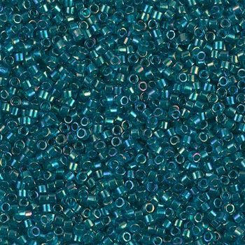 Delicas Size 11 Miyuki Seed Beads -- 1764 Aqua AB / Emerald Lined