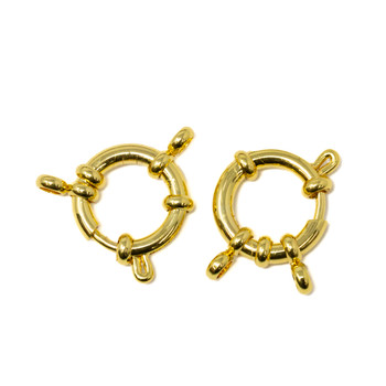 Gold Plated 14mm Spring Ring Clasp With Bail