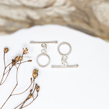 Sterling Silver Plated 8mm Small Twisted Toggle