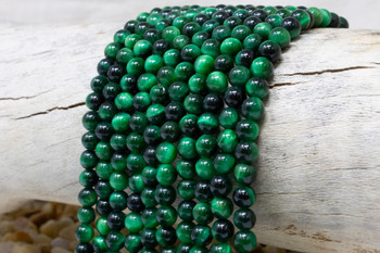 Tiger Eye A Grade Polished Dyed Green 6mm Round