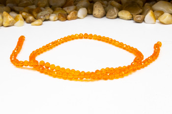 Glass Crystal Polished 3x4mm Faceted Rondelle - Transparent Orange