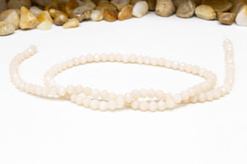 Glass Crystal Polished 3x4mm Faceted Rondelle - Opaque Cream