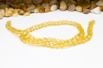 Glass Crystal Polished 5x6mm Faceted Rondelle - Light Topaz