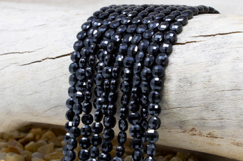 Black Spinel Polished 6mm Faceted Coin