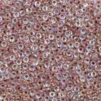 Size 11 Toho Demi Round Seed Beads -- Rainbow Crystal Strawberry