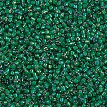 Delicas Size 11 Miyuki Seed Beads -- 1788 Emerald AB / White Lined