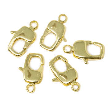 18K Gold Plated 16x9mm Lobster Clasp - 5 Pieces