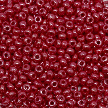 Size 8 Czech Seed Beads -  58 Red Luster