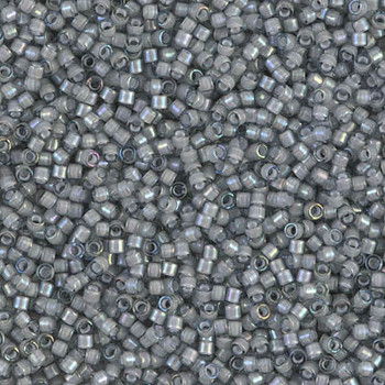 Delicas Size 11 Miyuki Seed Beads -- 1793 Grey AB / White Lined