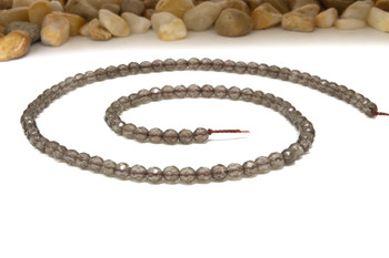 Smoky Quartz 64 Cut A Grade Polished 4mm Faceted Round