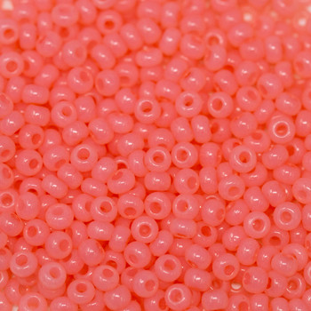 Size 8 Czech Seed Beads -  1232 Salmon Opal