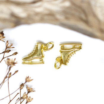 Gold Plated 10mm Ice Skate Charm
