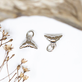 Silver Plated 10x7mm Croissant Charm