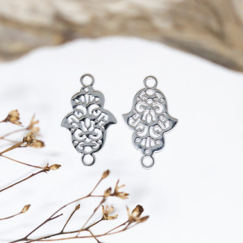 Silver Plated 19x12mm Hamsa Link