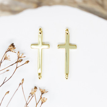 Gold Plated 26x9.5mm Cross Link