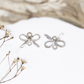 Silver Plated 10x14mm Bow Link