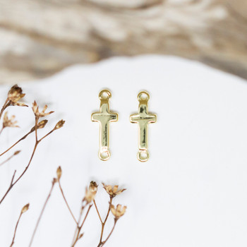 Gold Plated 14x5.5mm Cross Link