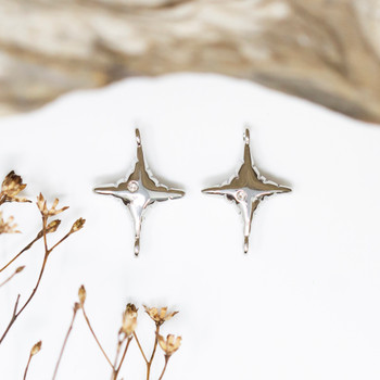 Silver Plated 18x13mm North Star Link