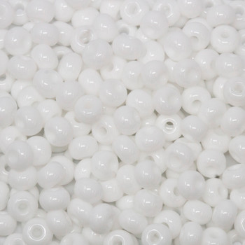 Size 6 Czech Seed Beads -- 103 White