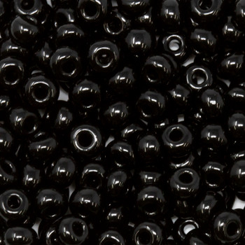Size 6 Czech Seed Beads -- 101 Jet