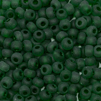 Size 6 Czech Seed Beads -- 448m Dark Kelly Matte