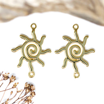 18kt Gold Plated 26x19.5mm Sun Link