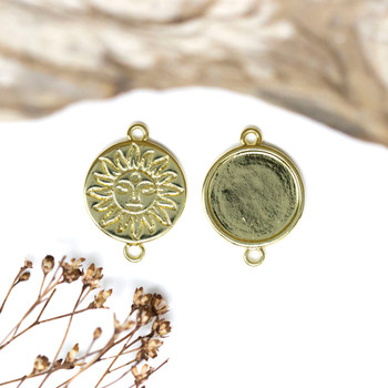 18kt Gold Plated 14.5x19.5mm Sunface Coin Link