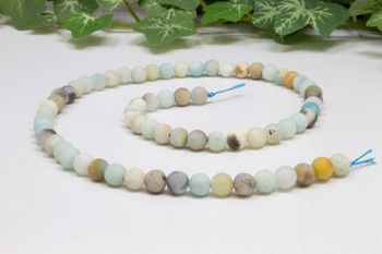 Amazonite A Grade Multi Color Matte 6mm Round