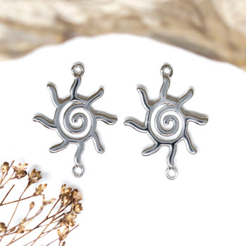 Platinum Plated 26x19.5mm Sun Link