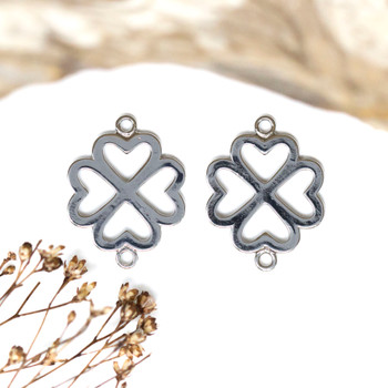 Platinum Plated 16x21mm 4 Leaf Clover Link