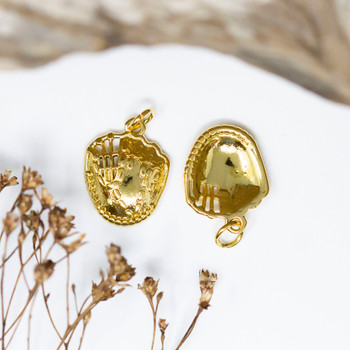 Gold Plated 16x13mm Baseball Glove Charm