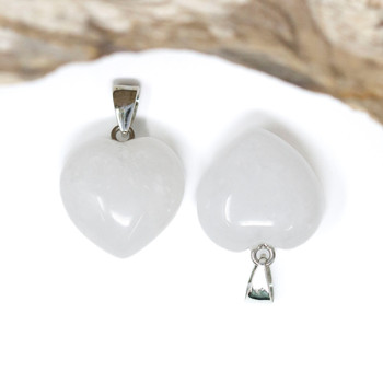 Crystal Quartz Polished 20mm Heart Pendant