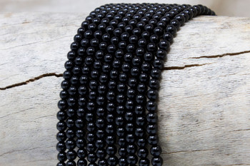 Black Tourmaline A Grade Polished 4mm Round