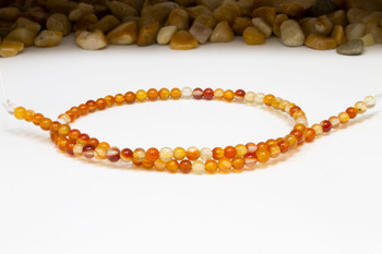 Natural Carnelian Polished 4mm Round