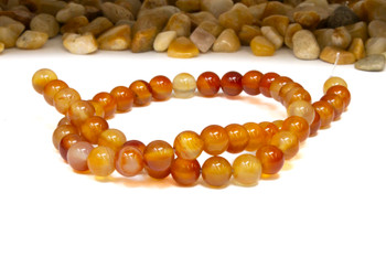 Natural Carnelian Polished 8mm Round