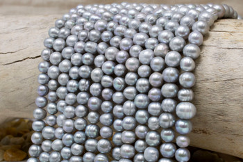 Freshwater Pearl Polished Silver 6-7mm Potato