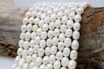 Freshwater Pearls Polished White 8-11mm Rice